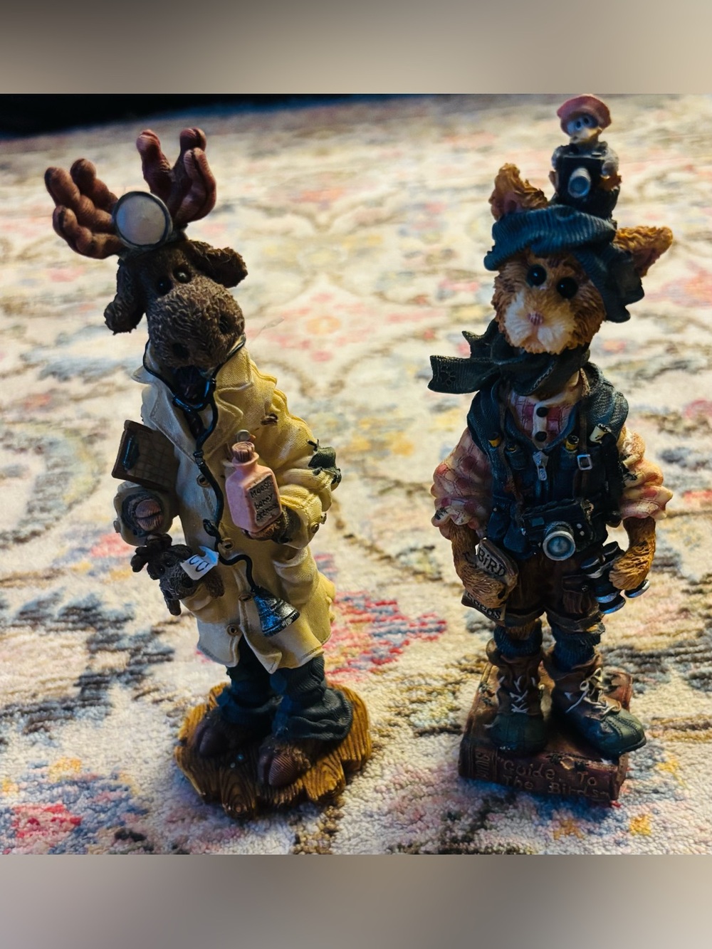 Vintage Boyds Bears Folkstone Lot - Dr. Mooselberry & Birdwatcher Cat